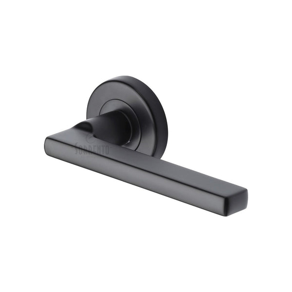 Treviso Door Handle on Round Rose by M Marcus - Heritage Brass