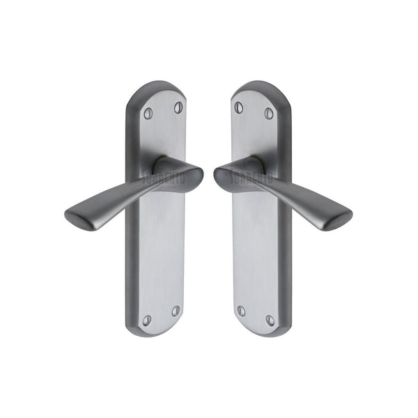 Atlanta Door Handle on Plate by M Marcus - Heritage Brass