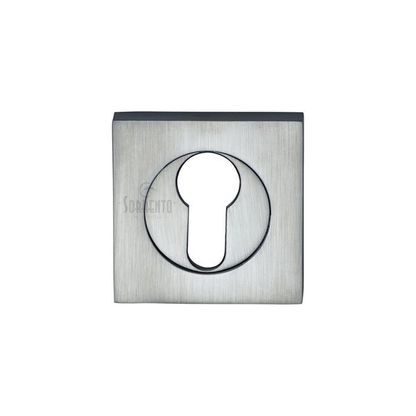 Sorrento Euro Profile Cylinder Escutcheon Square by M Marcus - Heritage Brass