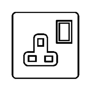 Primed White Flat Plate PW-Single Socket (13 Amp) by Heritage Brass By M-Marcus