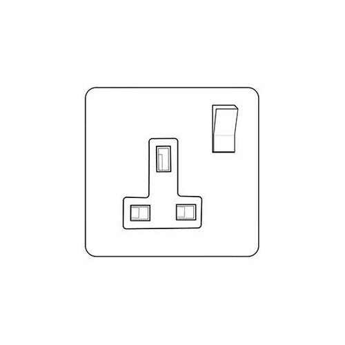 Victorian Elite Range Satin Chrome Switches & Sockets, R03 - Single Socket (13 Amp) by Heritage Brass By M-Marcus