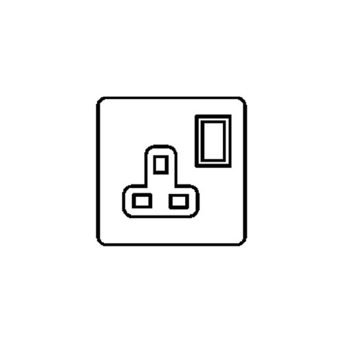 Studio Range-Satin Chrome-Single Socket (13 Amp)