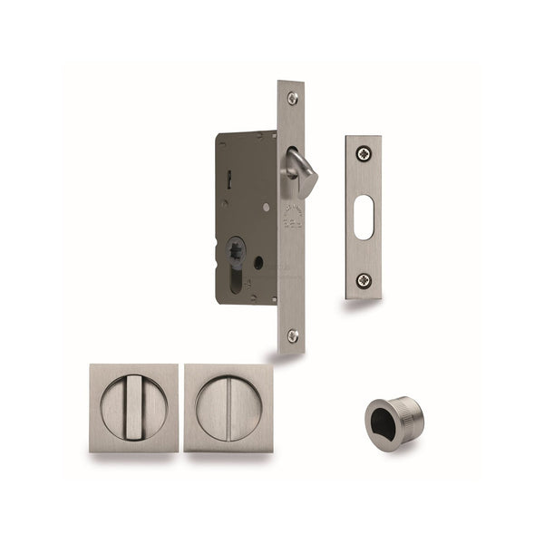 Sliding Lock with Square Privacy Turns by M Marcus - Heritage Brass