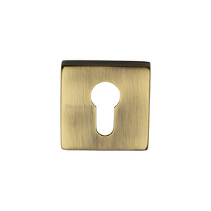 Euro Profile Cylinder Escutcheon Square - SQ5004 by M Marcus - Heritage Brass