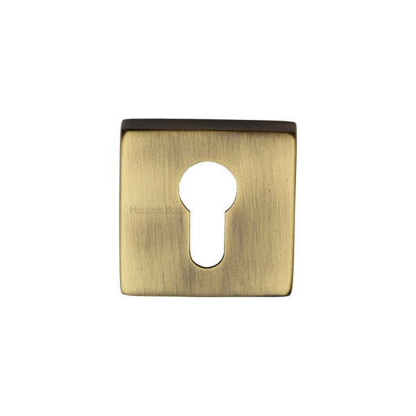 Euro Profile Cylinder Escutcheon Square - SQ5004 by M Marcus - Heritage Brass