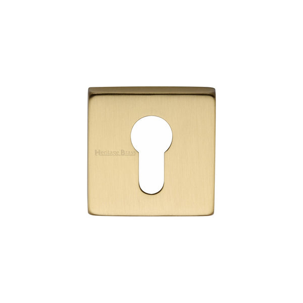 Euro Profile Cylinder Escutcheon Square - SQ5004 by M Marcus - Heritage Brass