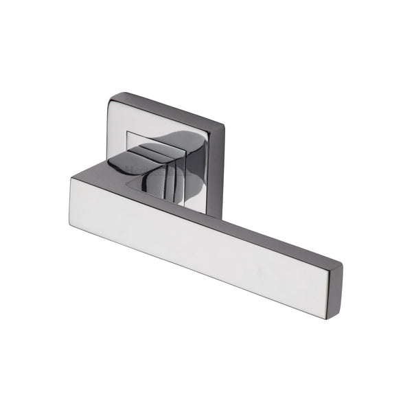 Delta Sq Door Handle on Square Rose by M Marcus - Heritage Brass