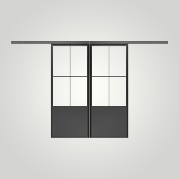 STEELUX DOORS® "MILTON -4 LITE" double sliding doors