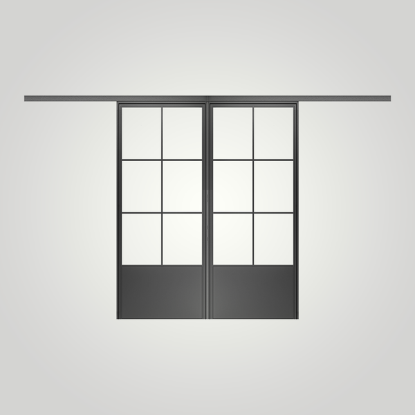 STEELUX DOORS® "MILTON -6 LITE" double sliding doors