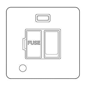 Primed White Flat Square Plate QPW-Switched with Neon/Cord (13 Amp) by Heritage Brass By M-Marcus
