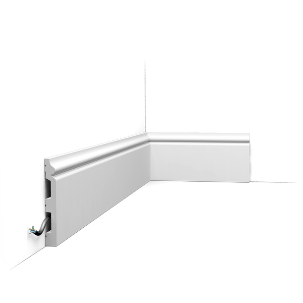 Orac SX118-RAL9003 Pre-Painted White Skirting Board (RAL 9003) 139mm x 18mm x 2m – Duropolymer