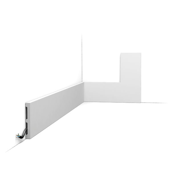 Orac SX163-RAL9003 Pre-Painted White Skirting Board (RAL 9003) 101mm x 13mm x 2m – Duropolymer