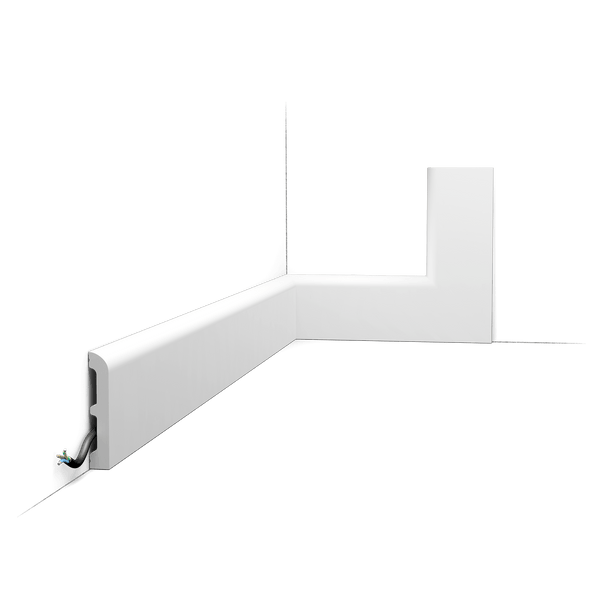 Orac SX183-RAL9003 Pre-Painted White Skirting Board (RAL 9003) 75mm x 13mm x 2m – Duropolymer