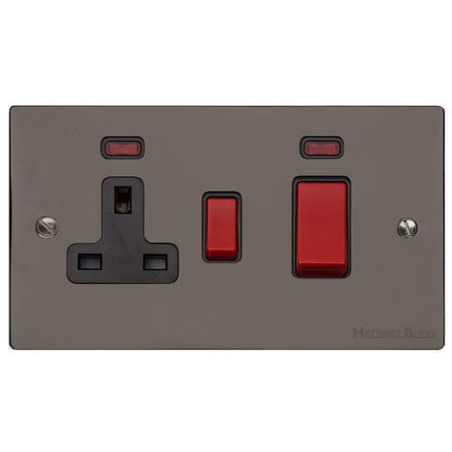 Elite Flat Plate Range-Black Nickel-45A Cooker Unit + 13A Socket