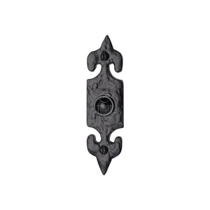 Tudor Bell Push Black Iron by M Marcus - Heritage Brass
