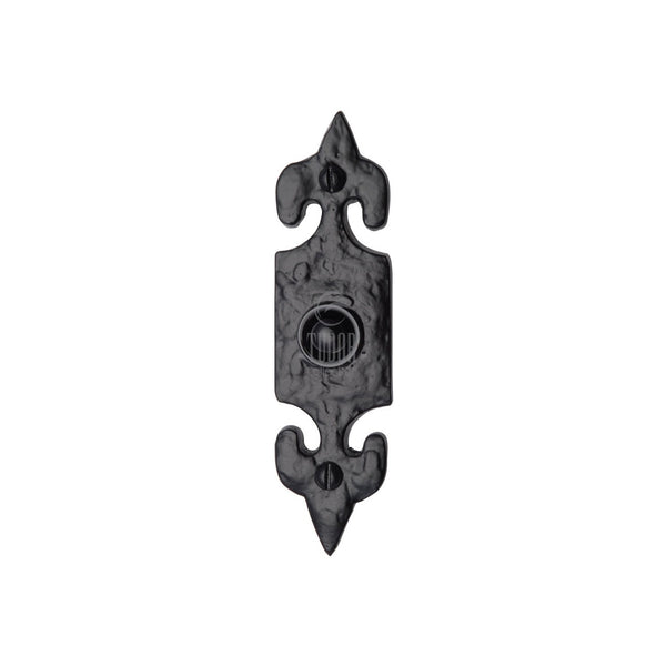 Tudor Bell Push Black Iron by M Marcus - Heritage Brass