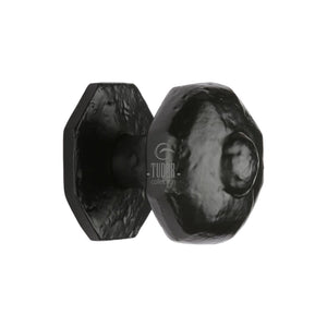 Tudor Octagon Center Door Knob - Black Antique