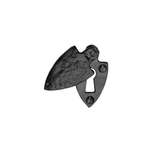 Tudor Covered Key Escutcheon Black Iron by M Marcus - Heritage Brass