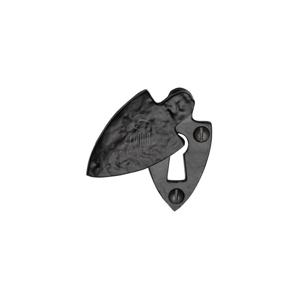 Tudor Covered Key Escutcheon Black Iron by M Marcus - Heritage Brass