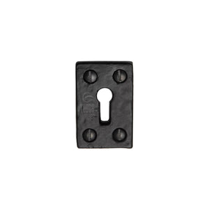 Tudor Standard Key Escutcheon Square Black Iron by M Marcus - Heritage Brass