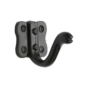 Tudor Single Coat Hook Black Iron by M Marcus - Heritage Brass
