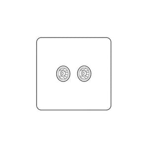 Windsor Range Satin Chrome Silk Switches & Sockets, WN35 - TV/FM Diplexed Socket by Heritage Brass By M-Marcus