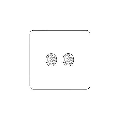 Adam Polished Brass Switches & Sockets, A - TV/FM Diplexed Socket by Heritage Brass By M-Marcus