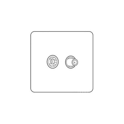 Studio Range Satin Brass Switches & Sockets, Y44 - TV/Satellite Socket by Heritage Brass By M-Marcus