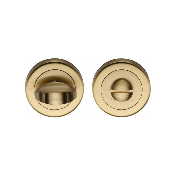 Round Bathroom Turn & Release - V0678 by M Marcus - Heritage Brass