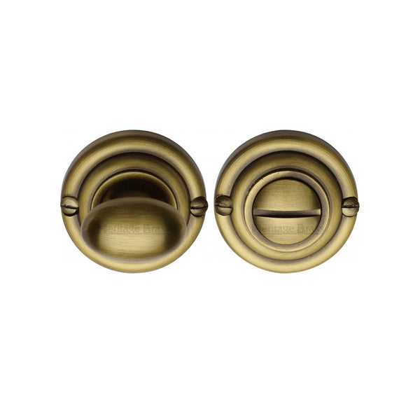 Round Bathroom Turn & Release - V1015 by M Marcus - Heritage Brass