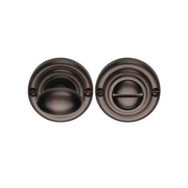 Round Bathroom Turn & Release - V1015 by M Marcus - Heritage Brass