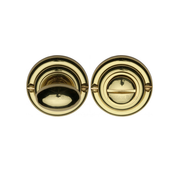 Round Bathroom Turn & Release - V1015 by M Marcus - Heritage Brass