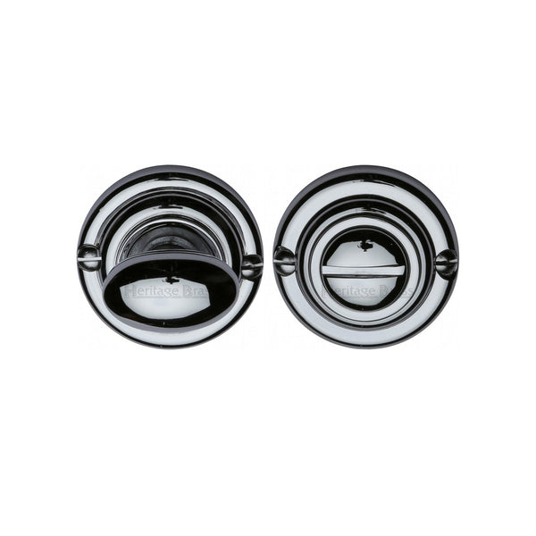 Round Bathroom Turn & Release - V1015 by M Marcus - Heritage Brass