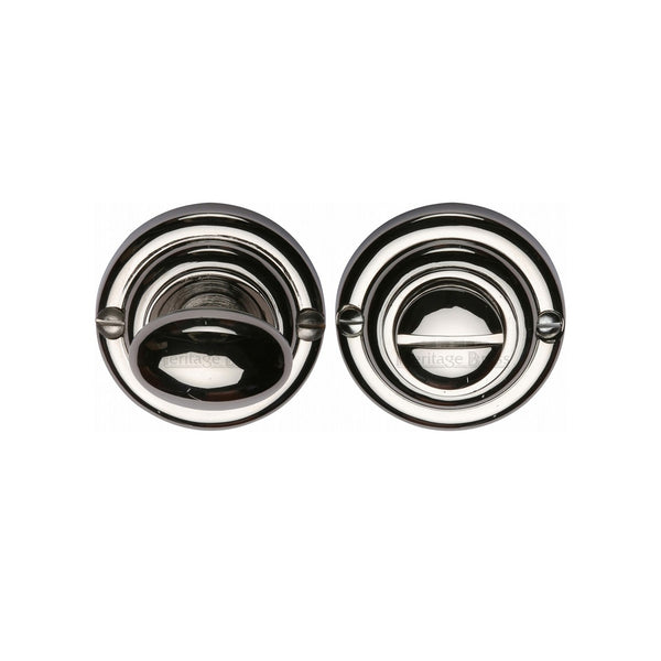 Round Bathroom Turn & Release - V1015 by M Marcus - Heritage Brass