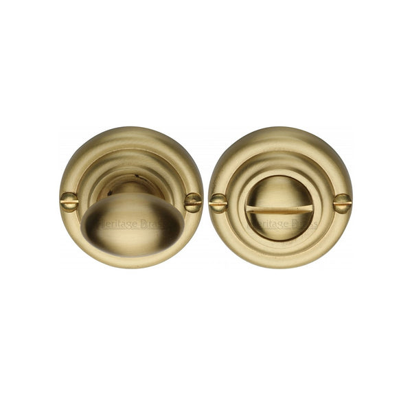 Round Bathroom Turn & Release - V1015 by M Marcus - Heritage Brass