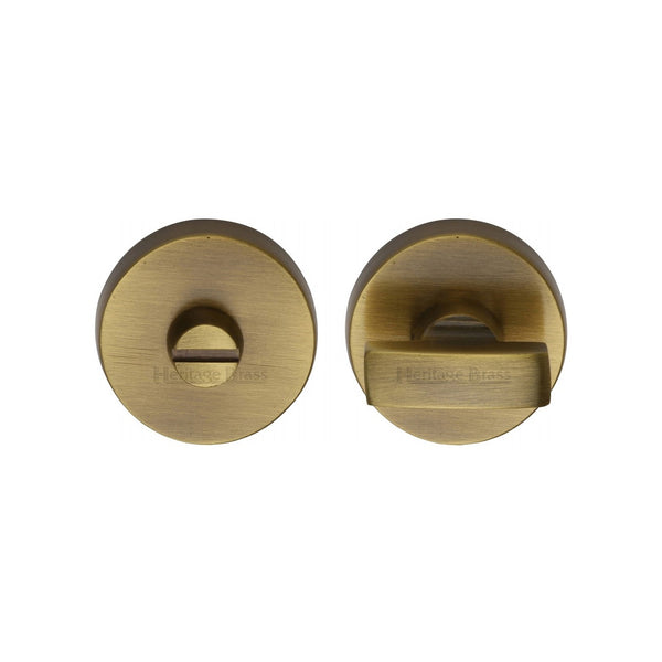 Round Bathroom Turn & Release - V1018 by M Marcus - Heritage Brass