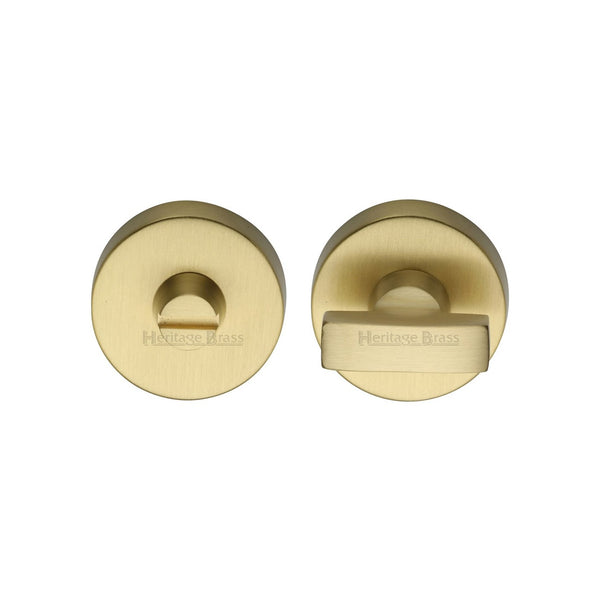 Round Bathroom Turn & Release - V1018 by M Marcus - Heritage Brass