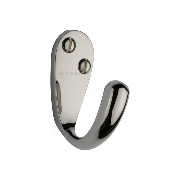 Curved Single Robe Hook by M Marcus - Heritage Brass