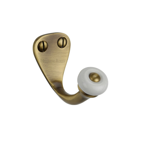 Traditional Single Robe Hook by M Marcus - Heritage Brass