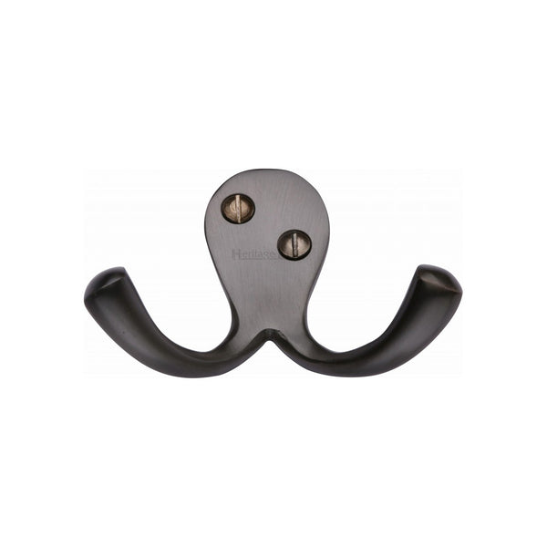 Double Coat HookÂ - V1060 by M Marcus - Heritage Brass