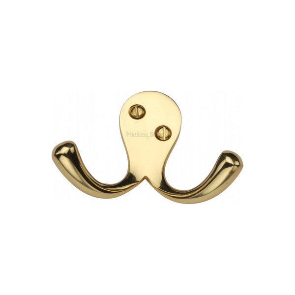 Double Coat HookÂ - V1060 by M Marcus - Heritage Brass