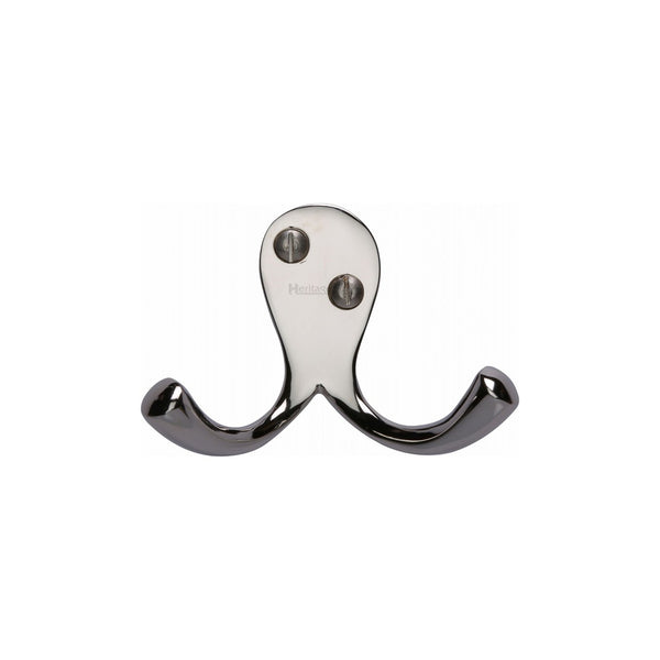 Double Coat HookÂ - V1060 by M Marcus - Heritage Brass