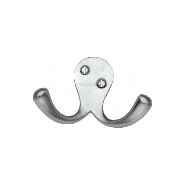 Double Coat HookÂ - V1060 by M Marcus - Heritage Brass