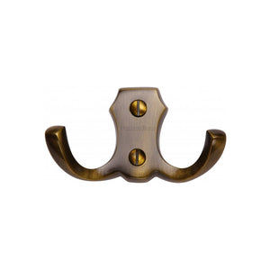 Double Coat HookÂ - V1062 by M Marcus - Heritage Brass