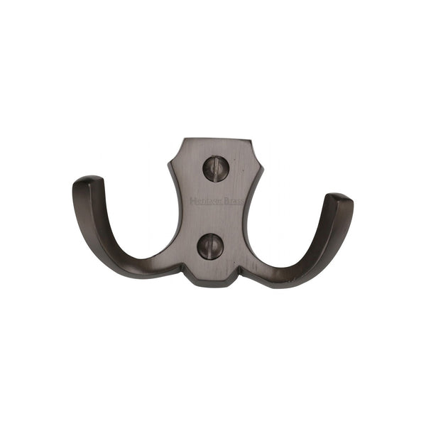Double Coat HookÂ - V1062 by M Marcus - Heritage Brass
