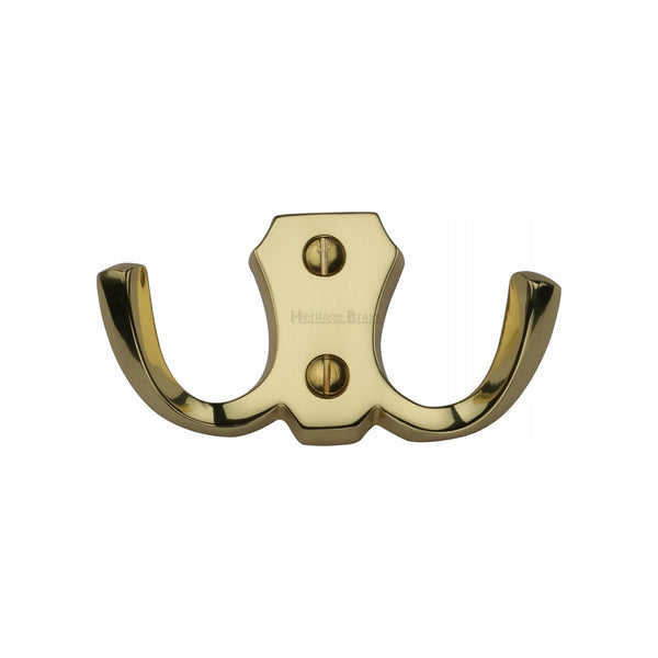 Double Coat HookÂ - V1062 by M Marcus - Heritage Brass
