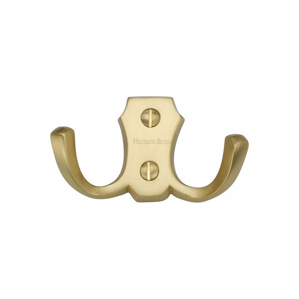 Double Coat HookÂ - V1062 by M Marcus - Heritage Brass