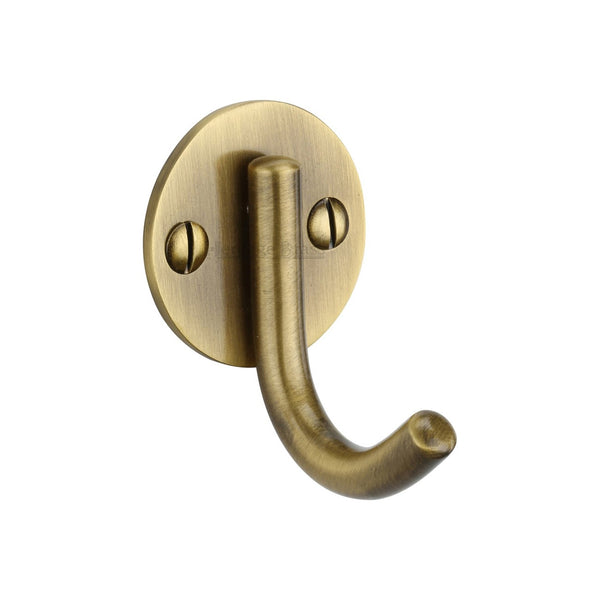 Modern Single Robe Hook by M Marcus - Heritage Brass