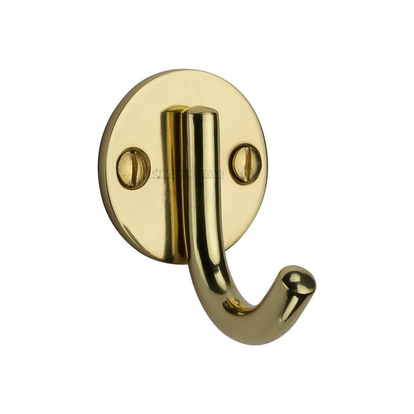 Modern Single Robe Hook by M Marcus - Heritage Brass