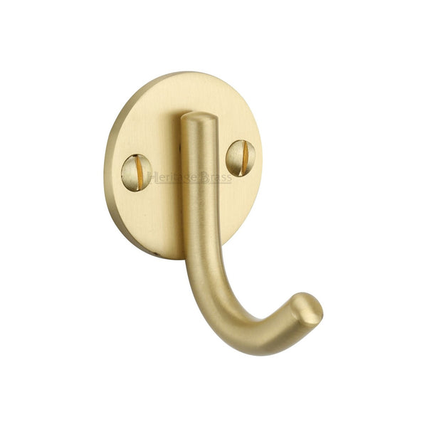 Modern Single Robe Hook by M Marcus - Heritage Brass